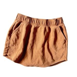 Retro vintage sweatshirt mini skirt with pockets Tan Sz large